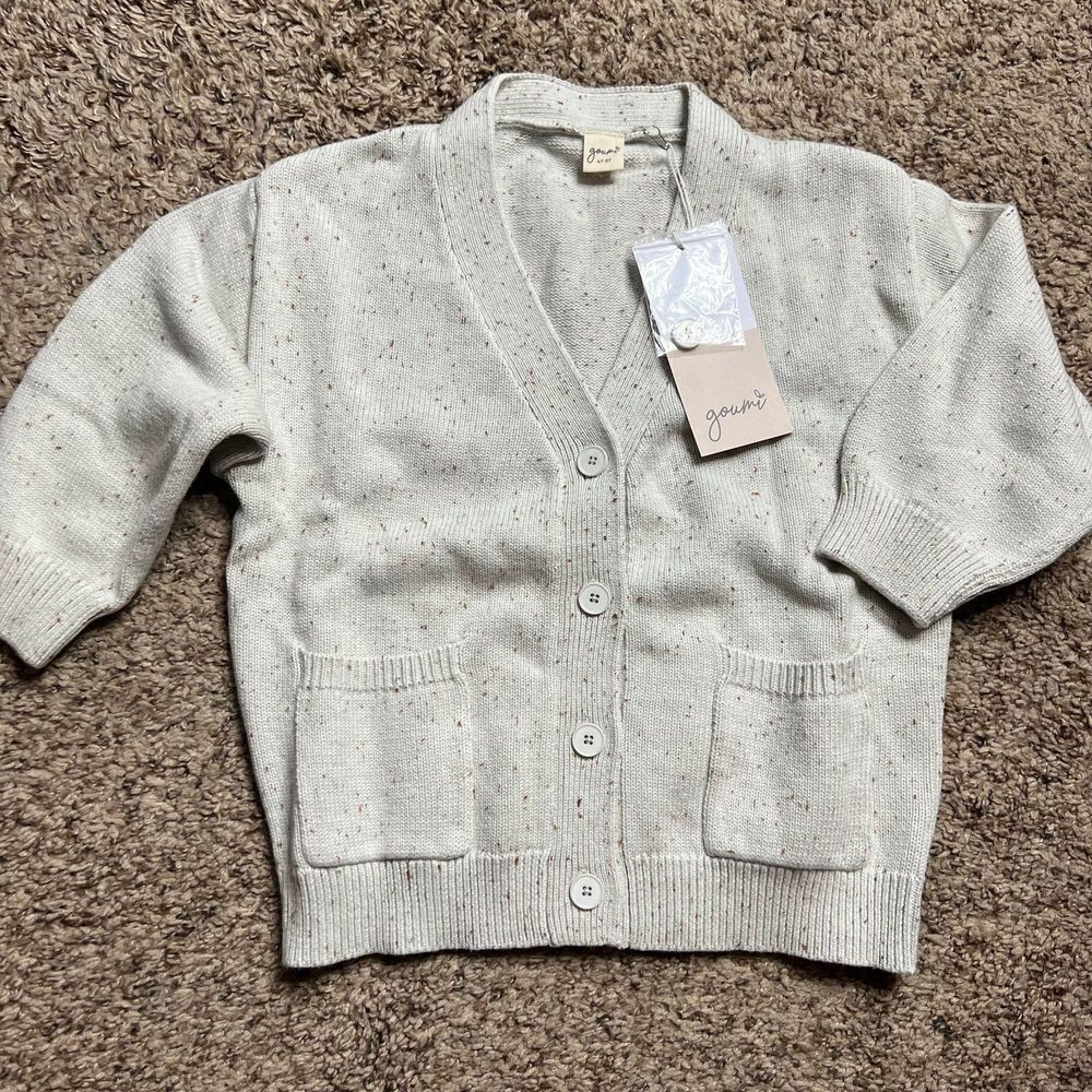 NWT Goumi Kids Shell Knit Button Up Sweater SZ 4-5T Toddler Cardigan Organic Cot